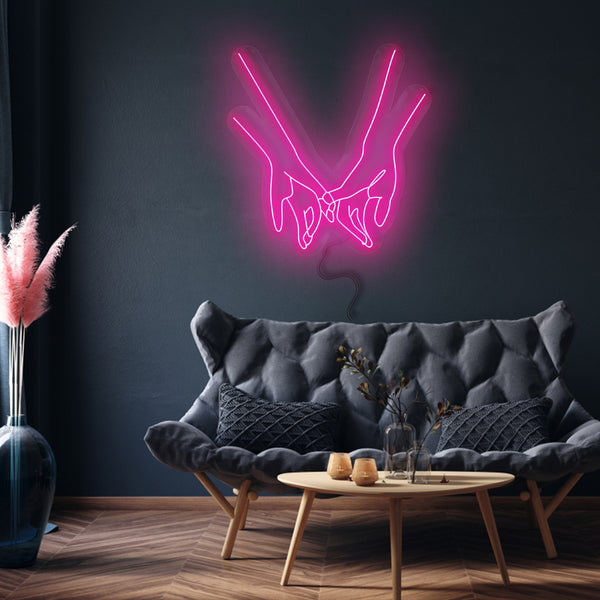 'Hand Touch' Neon Sign