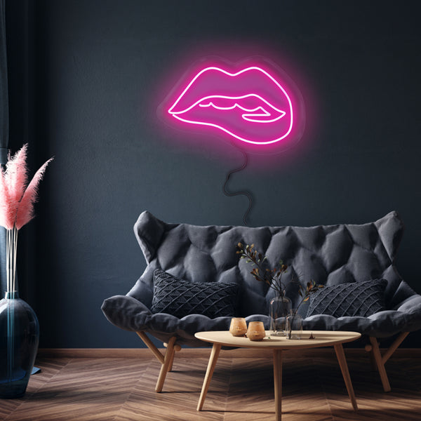 'Hot Lips' Neon Sign