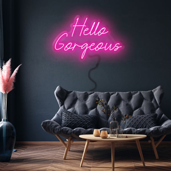'Hello Gorgeous' Neon Sign