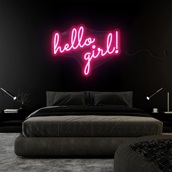 'Hello Girl '  Neon Sign